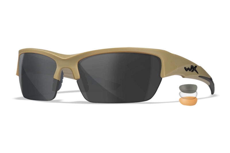 Wiley-X Valor Matte Tan Frame with Smoke Grey / Clear / Light Rust Lenses