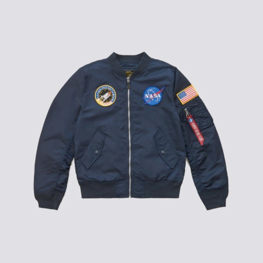 Alpha Industries L-2B NASA MEN S BOMBER JACKET, REPLICA BLUE