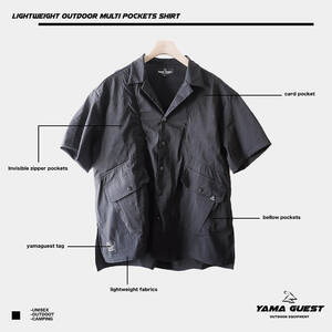 YamaGuest TP07 户外輕量可收納恤衫黑色