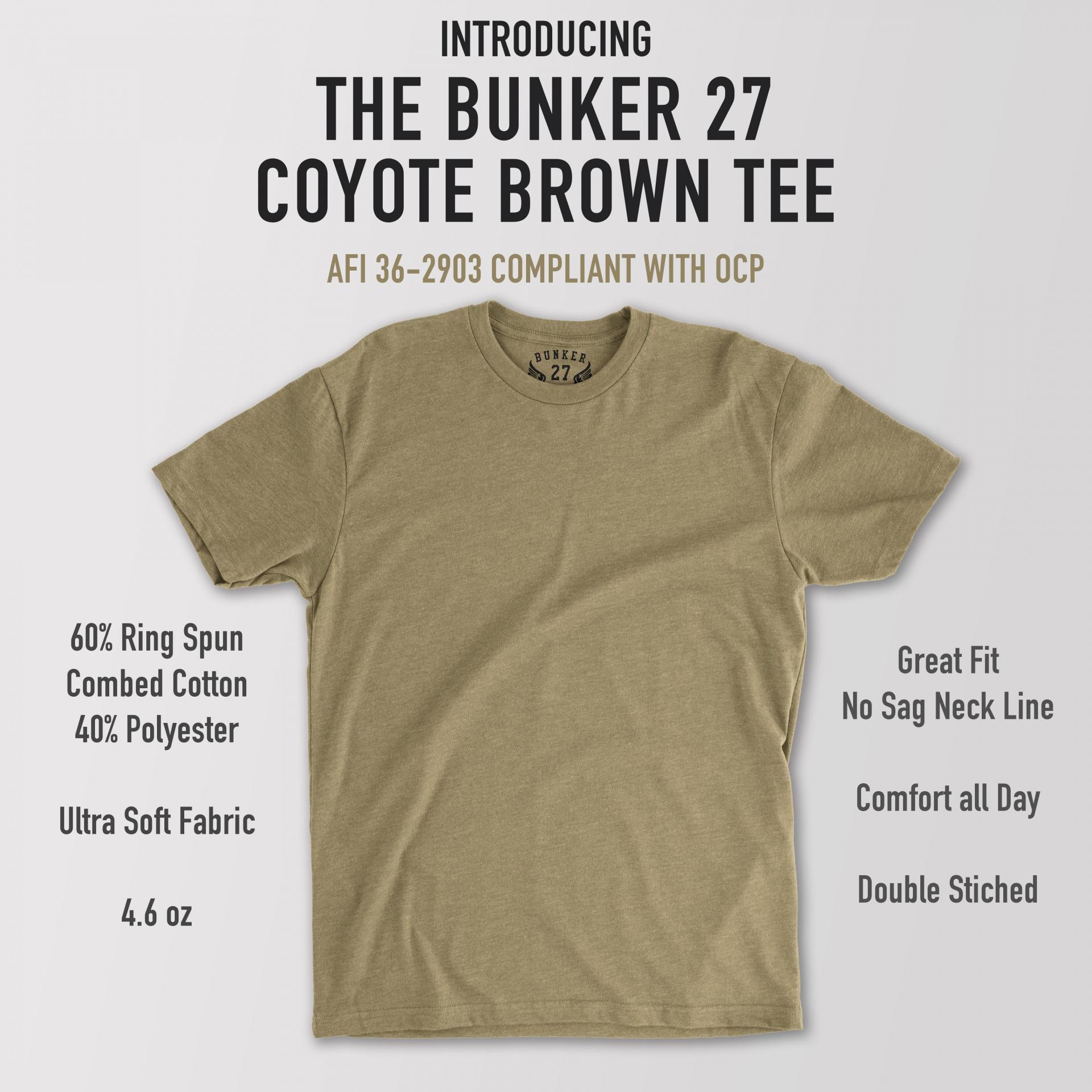 Bunker 27 COYOTE BROWN T-SHIRT AFI 36-2903