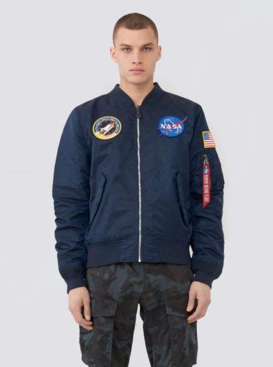 Alpha Industries L-2B NASA MEN'S BOMBER JACKET, BLUE